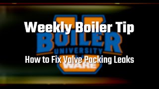 Fixing a Valve Packing Leak - Weekly Boiler Tips