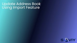 Update Address Book Using Import Feature