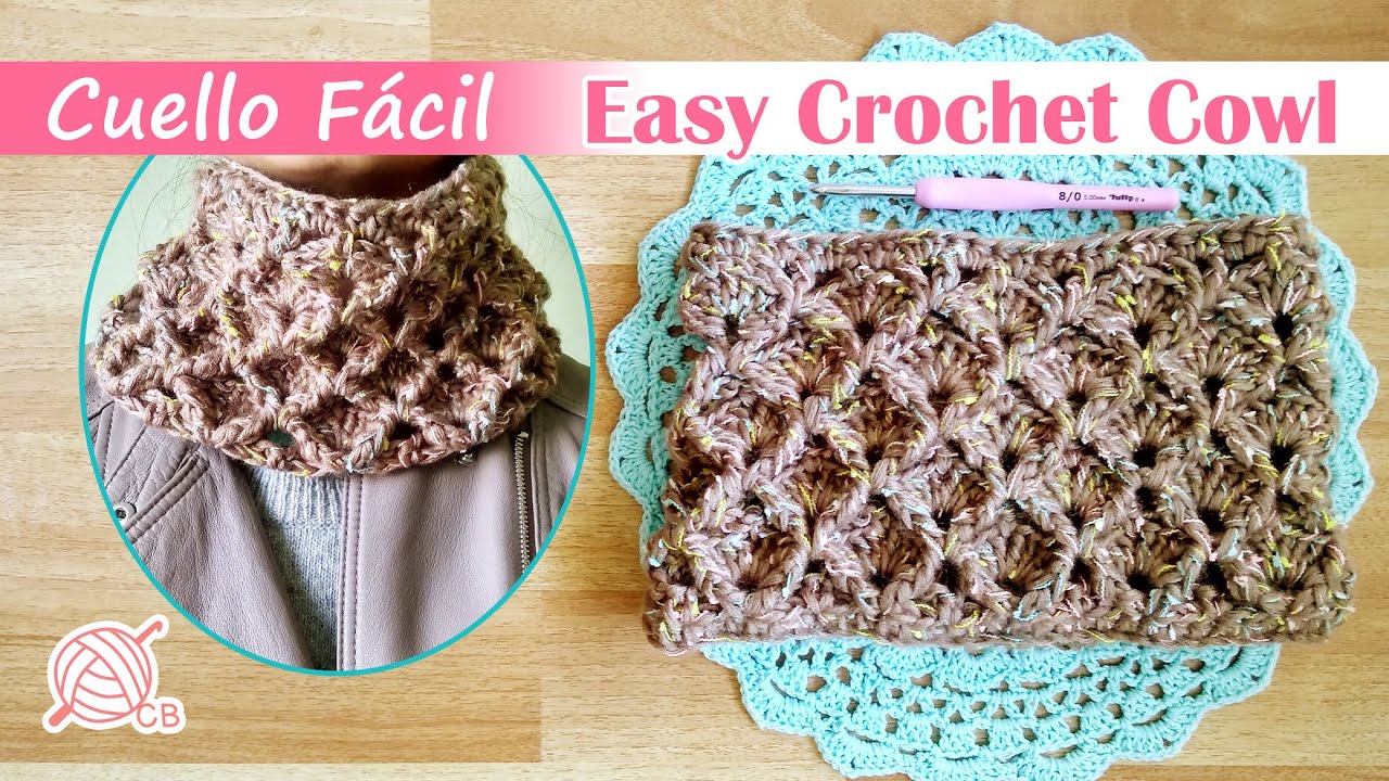 [ENG Sub] Easy Crochet Cowl - Cuello Infinito Fácil Punto 3D - Easy 3D Stitch Free Pattern - FW 2020