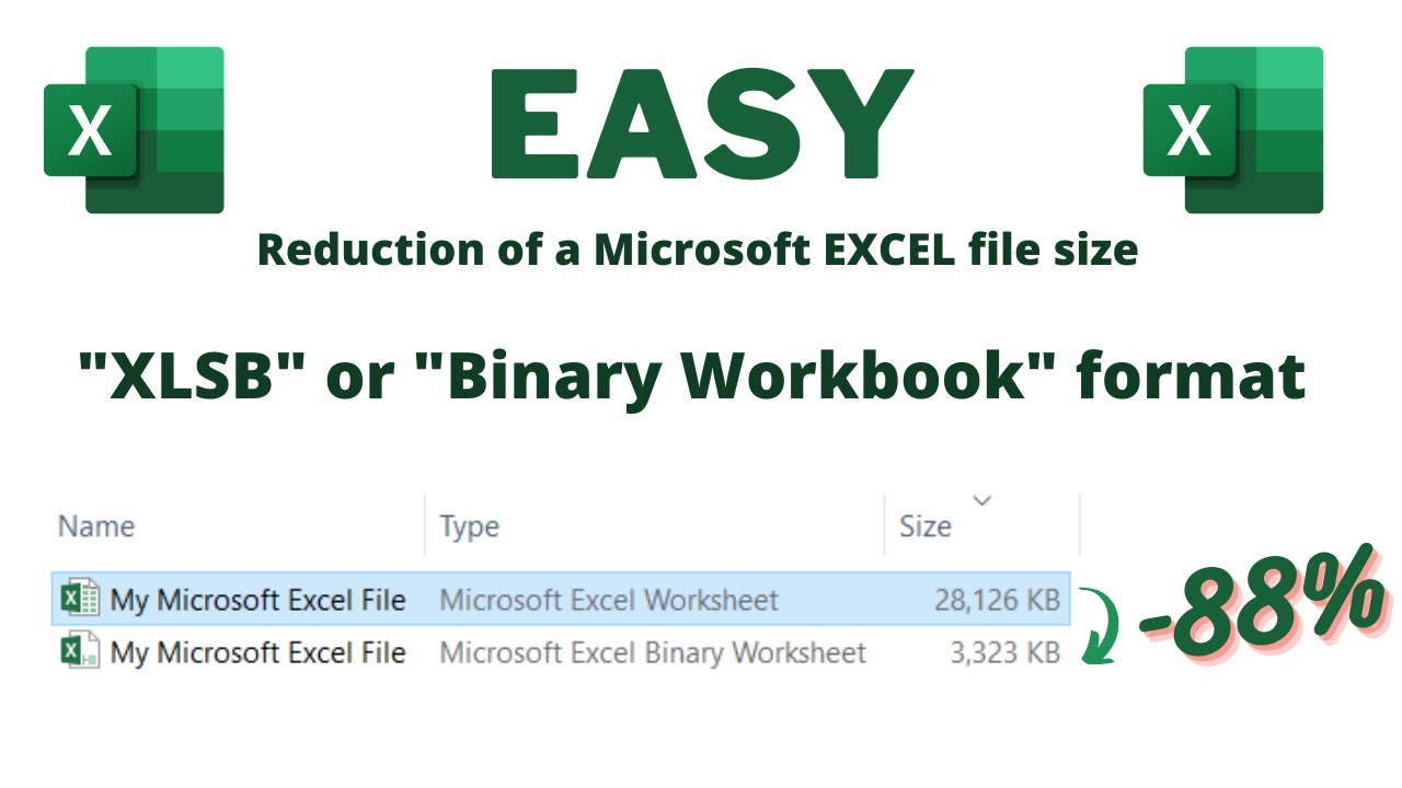 Reduce Excel file size up to 90 with the Binary Workbook Format Microsoft Excel XLSB extension