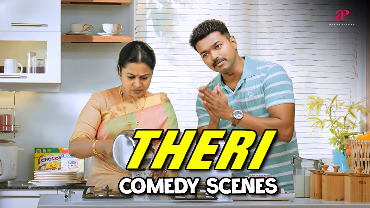 Theri Comedy Scenes  Typical Indian mother ft Raadhika  Vijay  Samantha  AP International