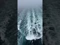 Water stirred up by propellers of cruise ship