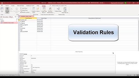 Validation Rules 1