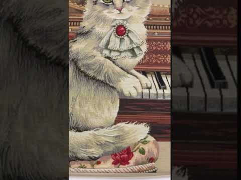 Cat With Piano cushion covers