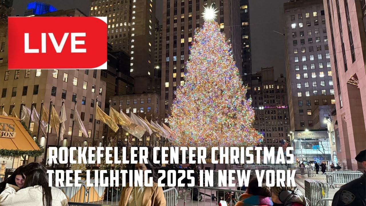 Encendieron sin incidentes las 50,000 luces del famoso árbol de navidad del  Rockefeller Center en Nueva York: video - El Diario NY, image size:1280x720