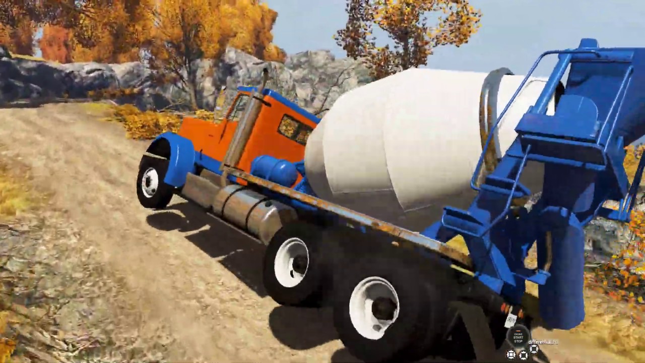 BeamNG Drive Concrete Truck Off Road on the Classic Small Island USA
