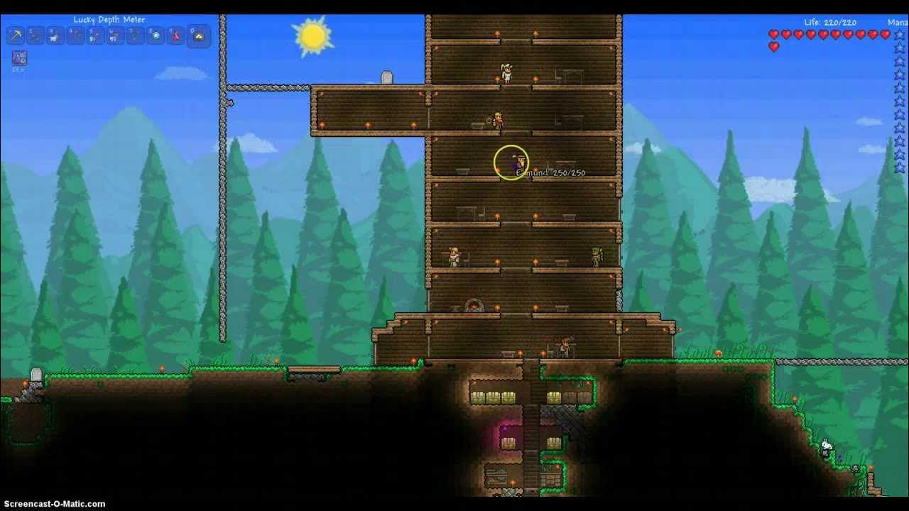 How to make a depth o meter in Terraria YouTube