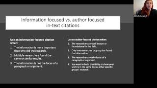 Information-focused vs. Author-focused In-Text Citation