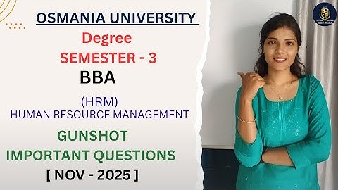 HRM || HUMAN RESOURCE MANAGEMENT || BELANGRIJKE VRAGEN || BBA || SEM-3 || O.U || @shivanipallela
