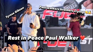 Tyrese Gibson and brothers pays tribute to Paul Walker at Fuel Fest (Very Emotional) 2023❤