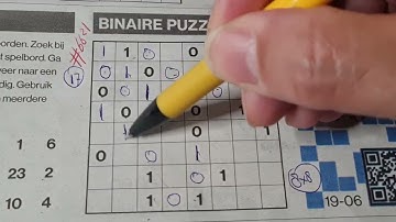 (#6621) Monday. Binary01 Sudoku puzzle. Bonus Extra edition. 06-19-2023 Extra part 3 of 4