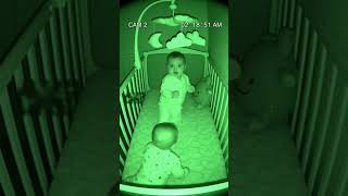 Twin Babies Sense GHOST &amp; Reach Out in Terror 😱 Real Baby Monitor Footage Will Haunt You! #shorts