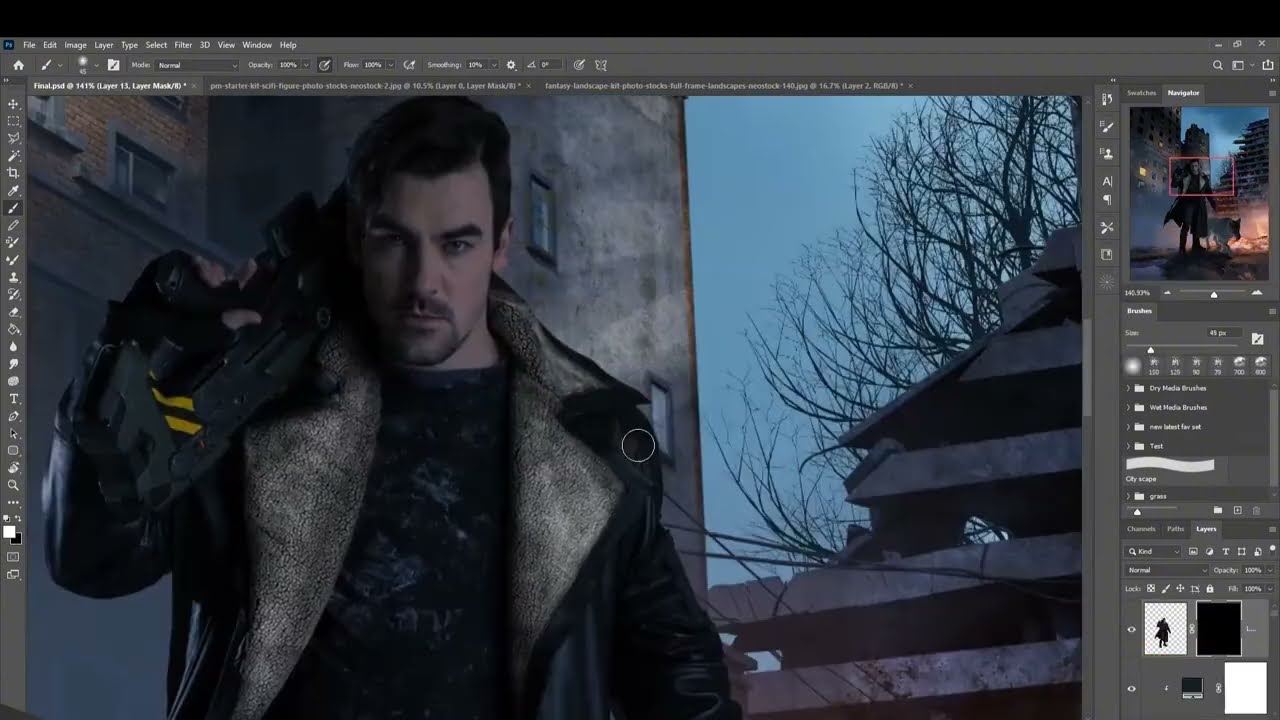 PS Advanced Tutorial: P47 PS to synthesize a creative apocalypse scene poster (lone w