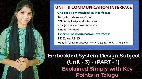 Communication Interface – Unit III | Part - 1 | Onboard Communication Interfaces Explained in Telugu