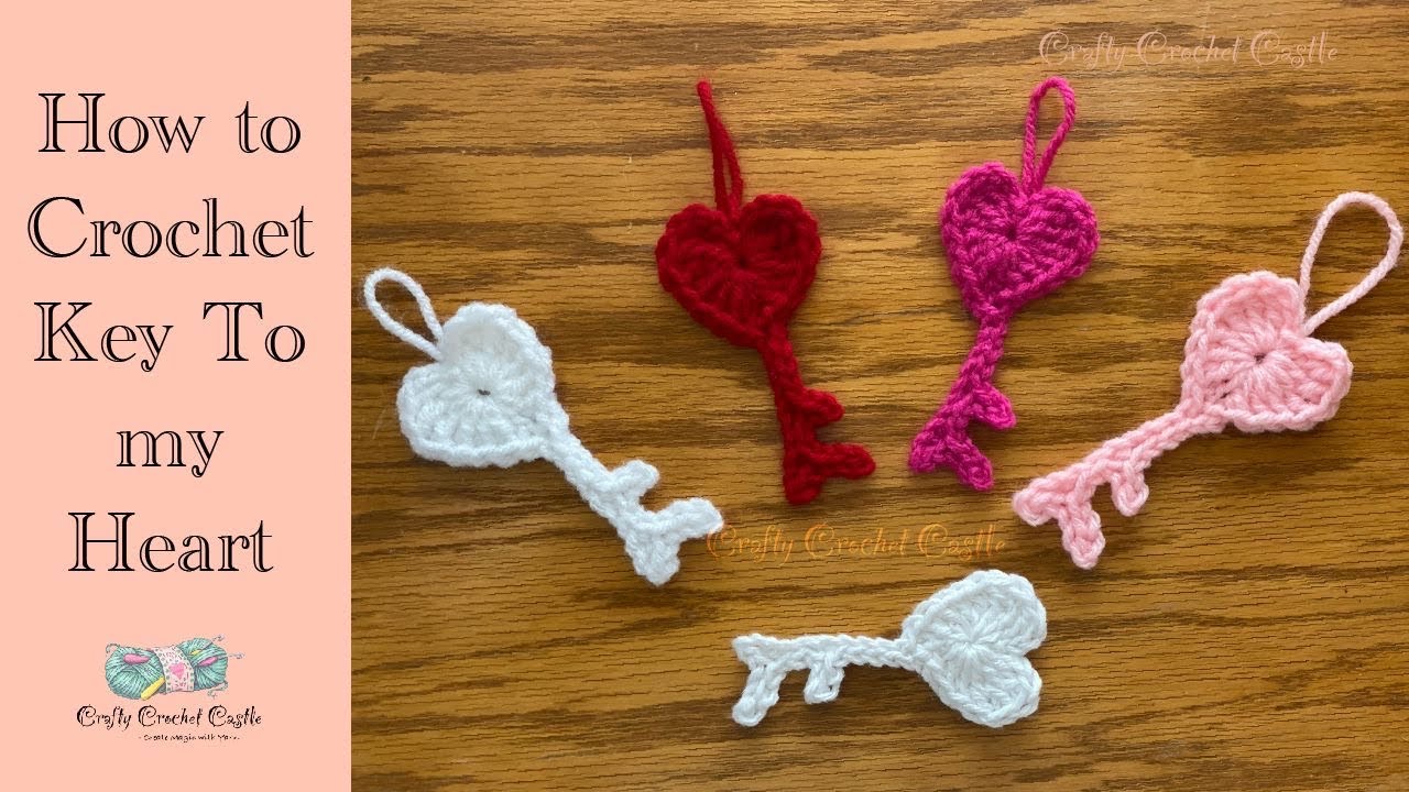 How To Crochet Key To my Heart Pattern Tutorial | Beginner Friendly | Appliqué | Bag Charms