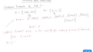 Cartesian Product of Sets | Class 11 Mathematics Relations and Functions