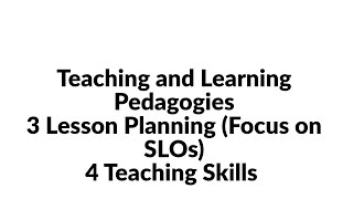 Lesson Planning Focus On Slos Teaching Skills Pedagogy 20 % Jst Bps 14 Imran Sarwar