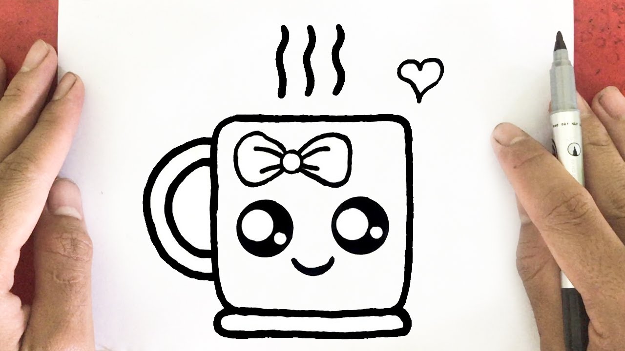 Cara menggambar gelas jus lucu langkah demi langkah mudah , Huyn Draw cute