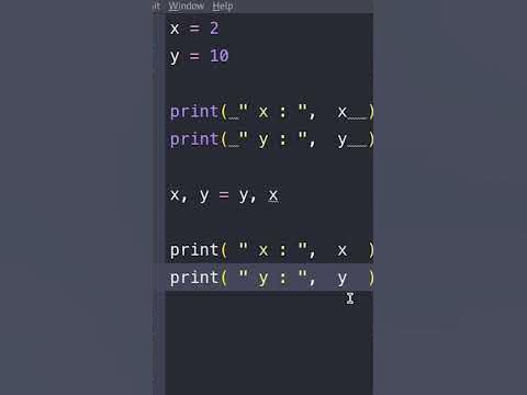 Swapping Two Variables in a Single Line of Python Code - YouTube