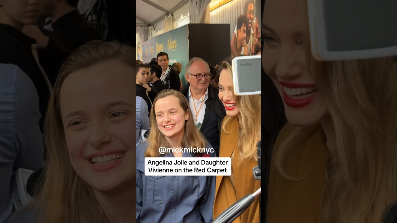 Angelina Jolie and Daughter Vivienne on Red Carpet Together at The Outsiders Broadway Premiere