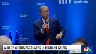 Texas Gov. Greg Abbott visits NYC, says he's not to blame for city's migrant crisis | NBC New York