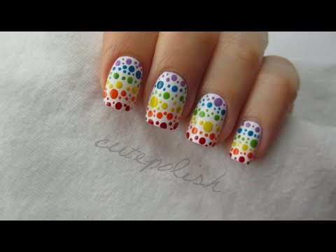 Rainbow Spotted Nail Art