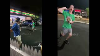 Joshua block/World of T shirts chases a guy (Alternate angles synced up)