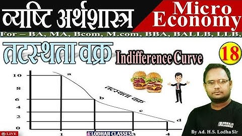 18. Live, उदासीनता वक्र, तटस्थता वक्र क्या है ? Indefferance Curve, tatasthata vakr, Micro Economy