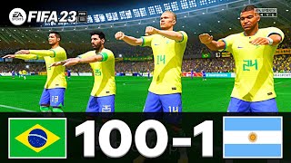 FIFA 23  MESSI, RONALDO, MBAPPE, NEYMAR, ALL STARS | BRAZIL 100  1 ARGENTINA