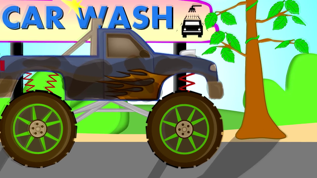 Monster Truck Car Wash, Baby Video, Videos For Kids