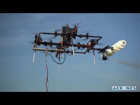 Aerones Drone for Wind Turbine Cleaning, De-Icing, and Coating Applications