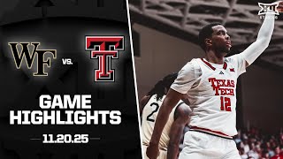 Wake Forest Vs. Texas Tech Game Highlights 2025-26 Big 12 Mens Basketball