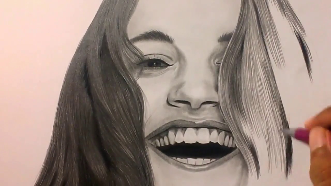 Realistic Happy Face Drawing