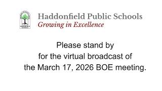 Haddonfield BOE March 17, 2026 Special Meeting
