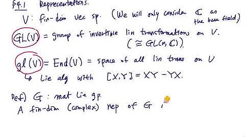 [Lie Groups and Lie Algebras] Lecture 5. Basic representation theory