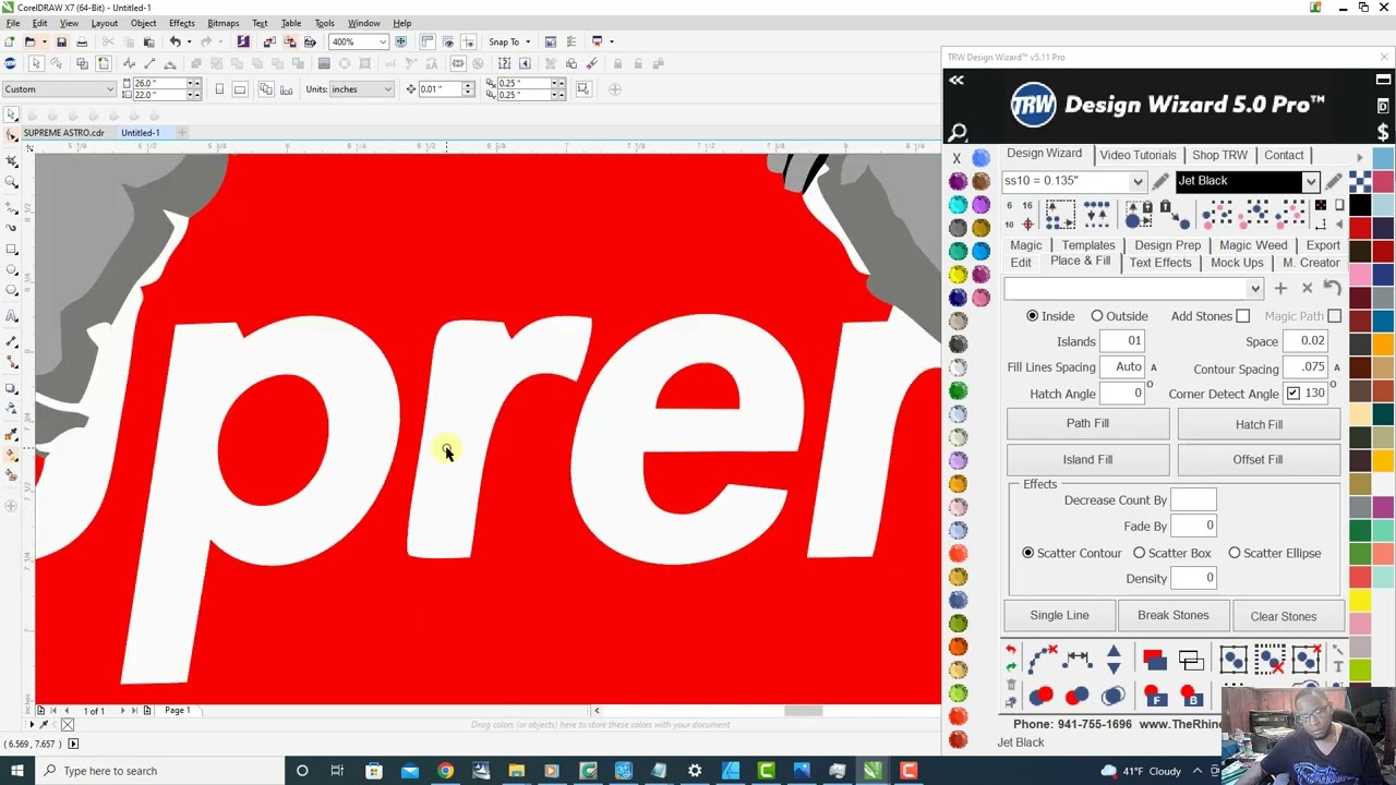 ADDING RHINESTONES TO SUPREME DESIGN  CORELDRAW