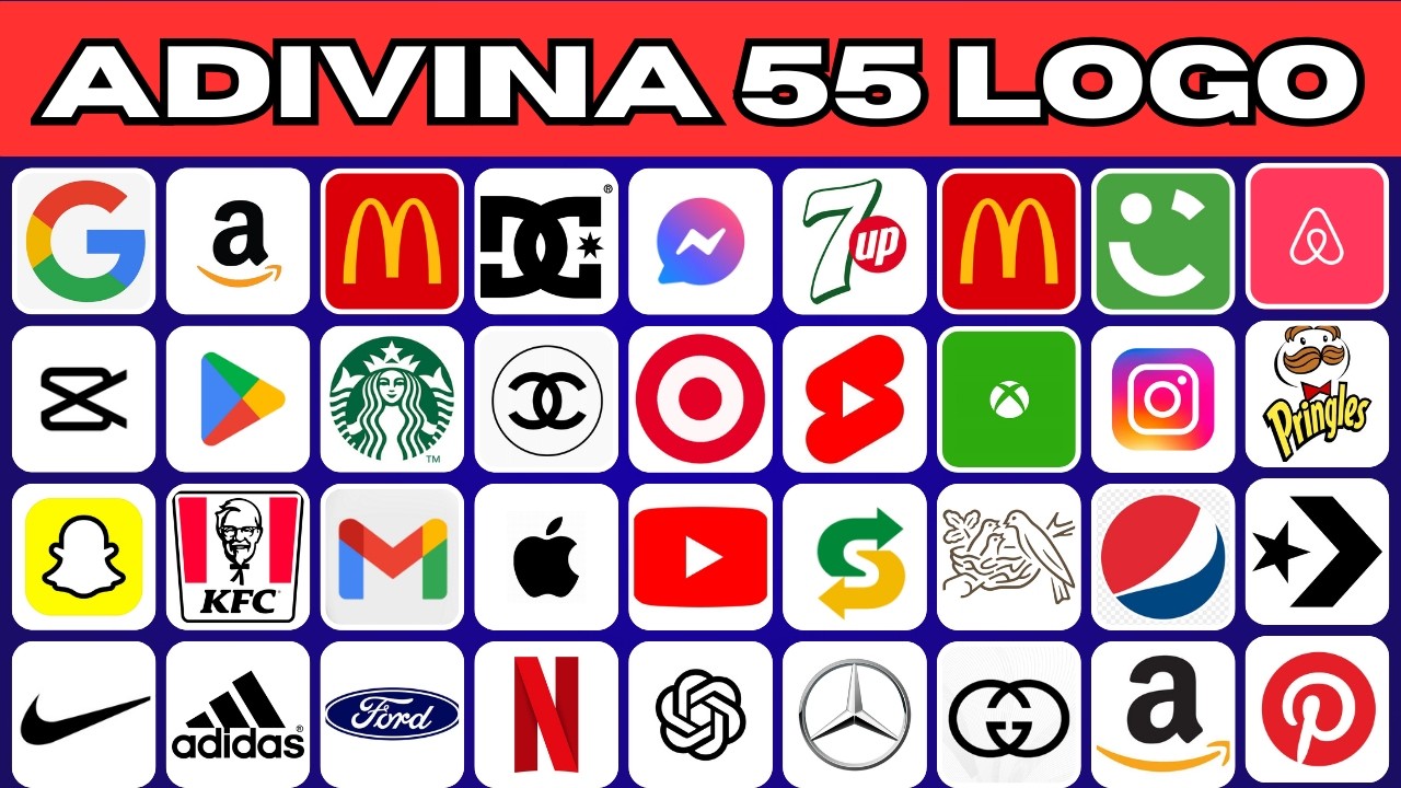 Adivina el logo en 3 segundos | Test de logos ⏰😱 | 55 logos famosos