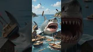 Giant Shark Monster Attacks the Miniature City! Epic Ocean Rescue Mission! 🌊🚁**