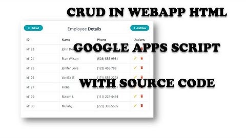 Google Apps Script - CRUD in webApp HTML | Add | Edit | Delete | Realtime Database - Part 1