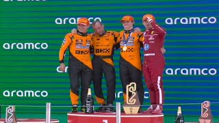 F1 Spanish GP 2025 | Podium Anthems and Champagne Celebration | Today F1 Winner