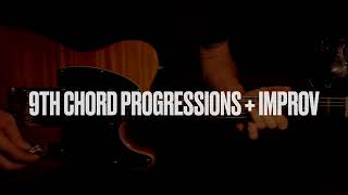 9th chords + Improvisation close up demonstration  #bluesguitarist
