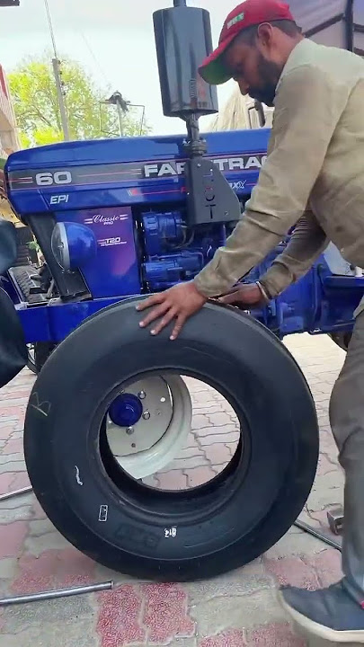 New Tyre BKT 9.0.16 daaa on farmtrac 60 kaint look #tyre #farming #farmtrac60