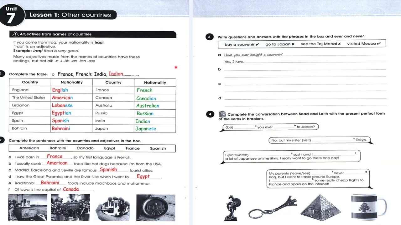حل صفحة 103 نشاط انكليزي ثالث متوسط