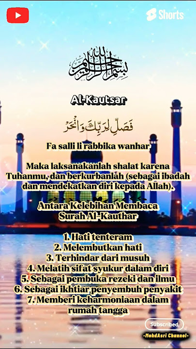 Masyaallah!! Bacaan Surah Yang Pendek Tapi Banyak Faedahnya. #surah #islamic #islamicquotes #shorts