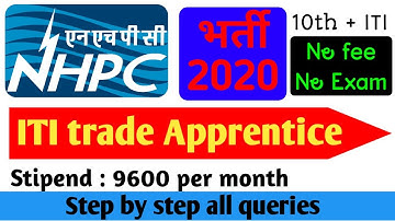 NHPC Apprentice Online Form 2020 Kaise Bhare, NHPC Apprentice Ka Online Form Kaise Bhar, Teesta-V