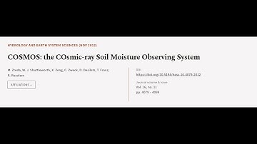 COSMOS: the COsmic-ray Soil Moisture Observing System | RTCL.TV
