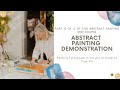 How to paint abstracts part 12  abstract painting demo on a large canvas