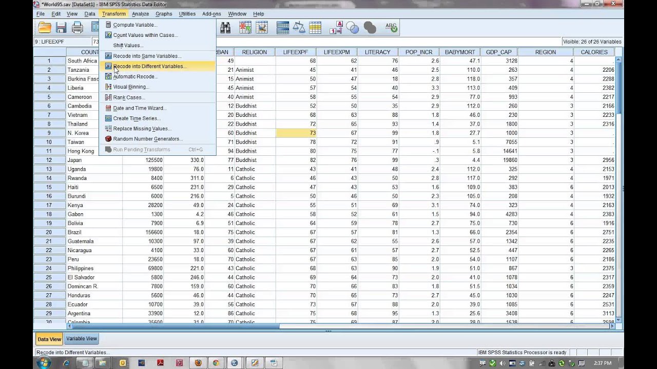Tutorial 1 - Introduction - Part 2b - Introduction to SPSS ...