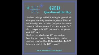 GED® Math Prep: Linear Word Problem Example 2