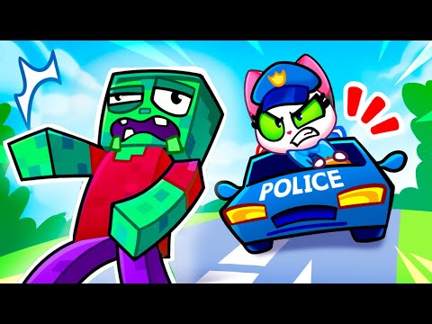 HELP! I'm in Minecraft World! 🙀💟 Stranger Danger and Police Car 🚨 by Purr-Purr Tails